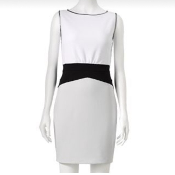 NWT Jennifer Lopez Colorblock Mixed Media Sheath Dress Size 16 Women’s - Picture 3 of 13
